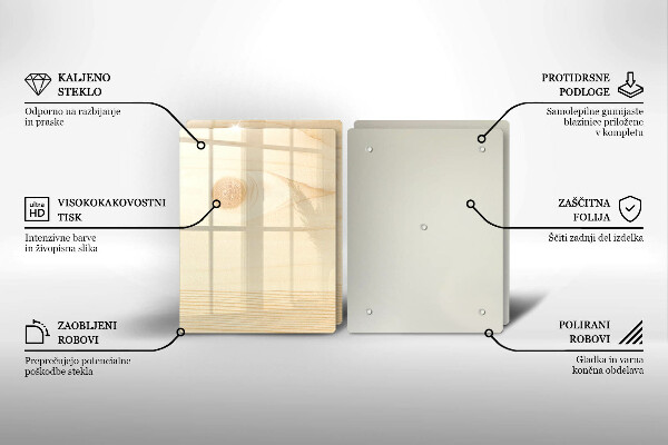 Skleněná deska za sporák Dřevěné prkno