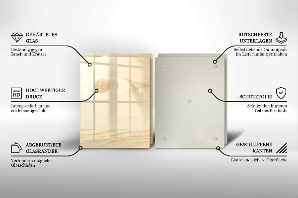 Skleněná deska za sporák Dřevěné prkno