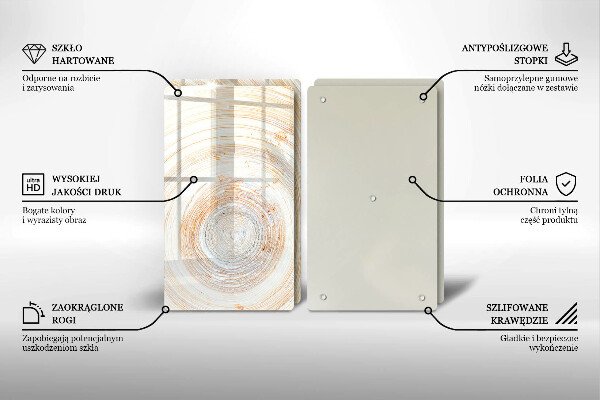 Skleněná deska za sporák Textura dřeva