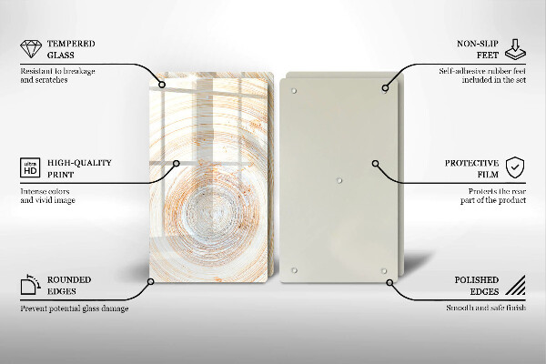 Skleněná deska za sporák Textura dřeva