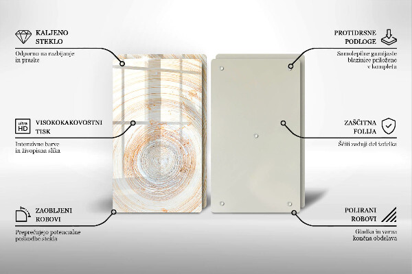 Skleněná deska za sporák Textura dřeva