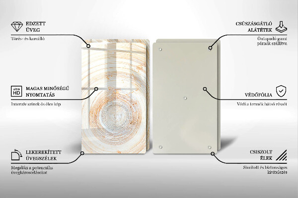 Skleněná deska za sporák Textura dřeva