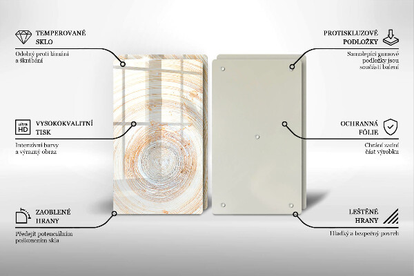 Skleněná deska za sporák Textura dřeva