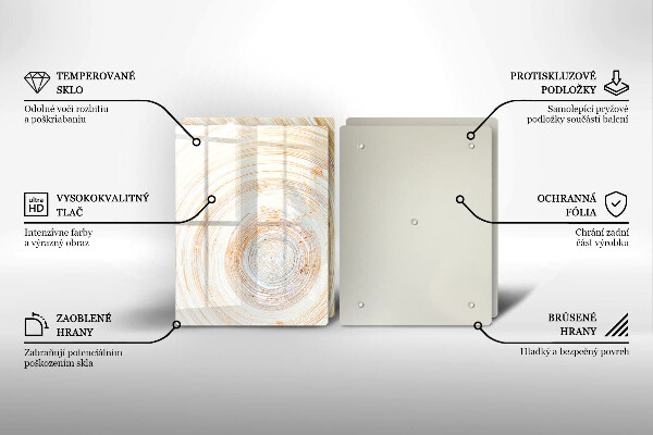 Skleněná deska za sporák Textura dřeva