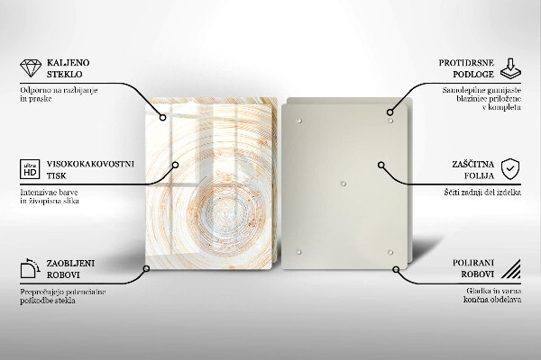 Skleněná deska za sporák Textura dřeva