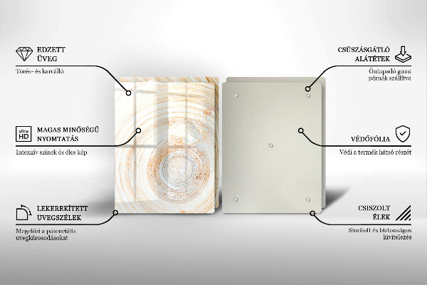 Skleněná deska za sporák Textura dřeva