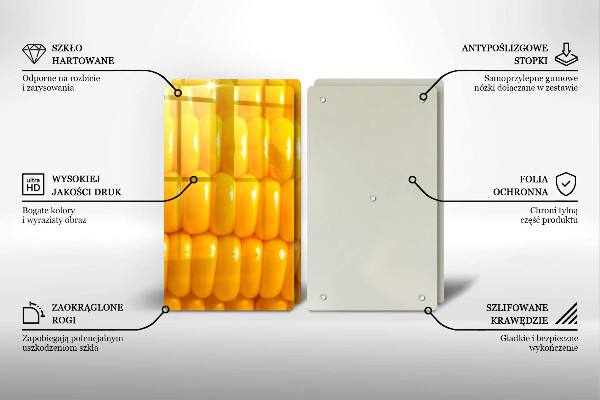 Skleněná deska za sporák Kukuřičná zrna