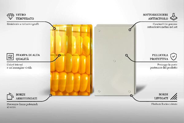 Skleněná deska za sporák Kukuřičná zrna