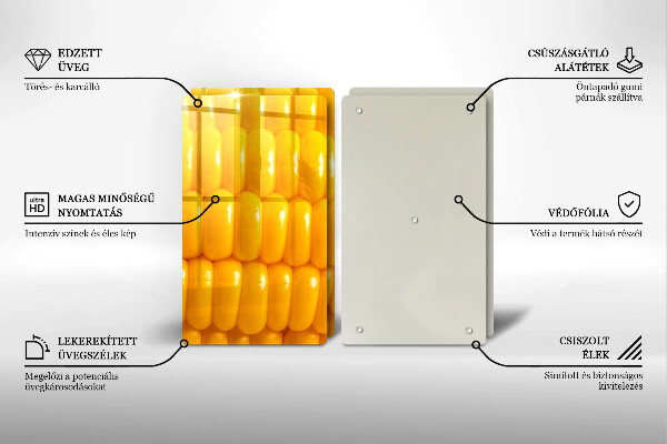 Skleněná deska za sporák Kukuřičná zrna