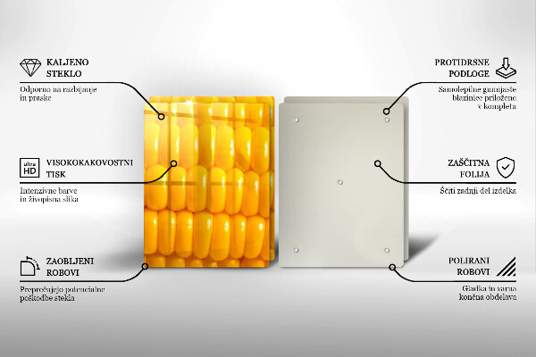 Skleněná deska za sporák Kukuřičná zrna