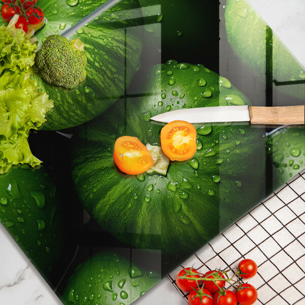 Skleněná deska za sporák Zelené dýně