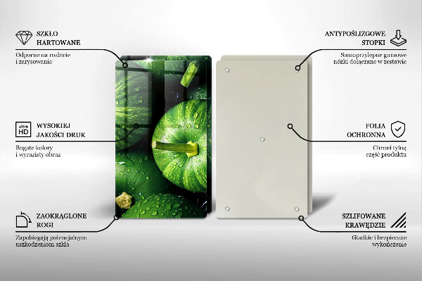 Skleněná deska za sporák Zelené dýně