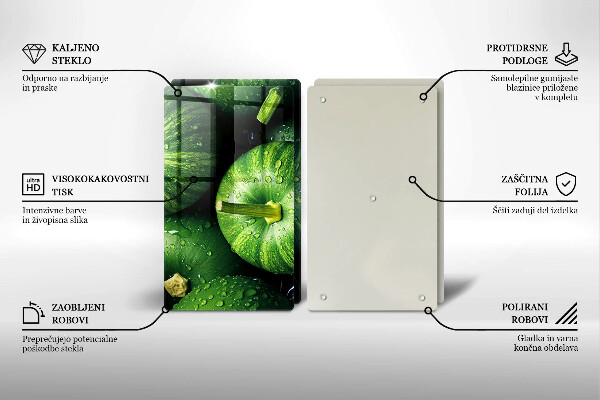 Skleněná deska za sporák Zelené dýně