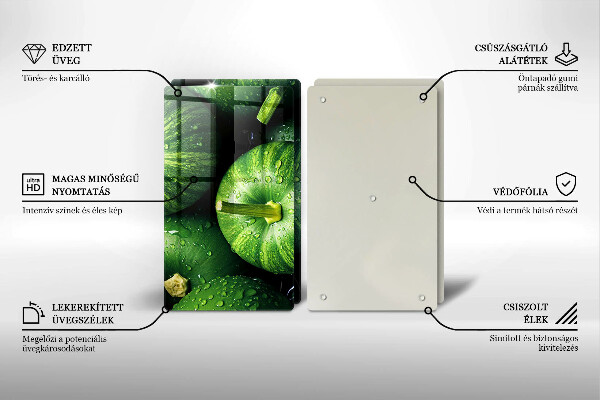 Skleněná deska za sporák Zelené dýně