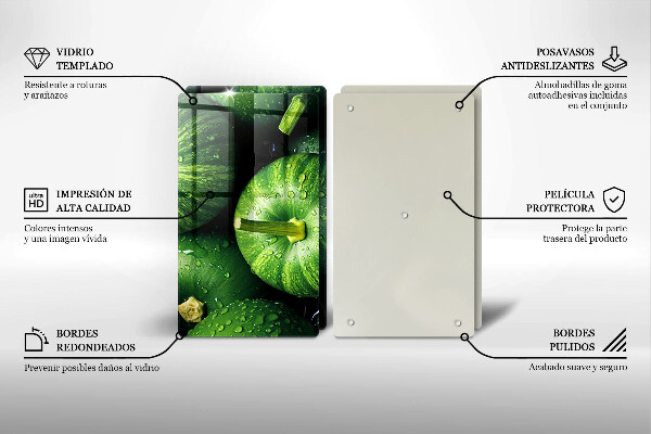 Skleněná deska za sporák Zelené dýně