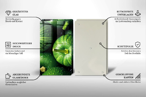 Skleněná deska za sporák Zelené dýně