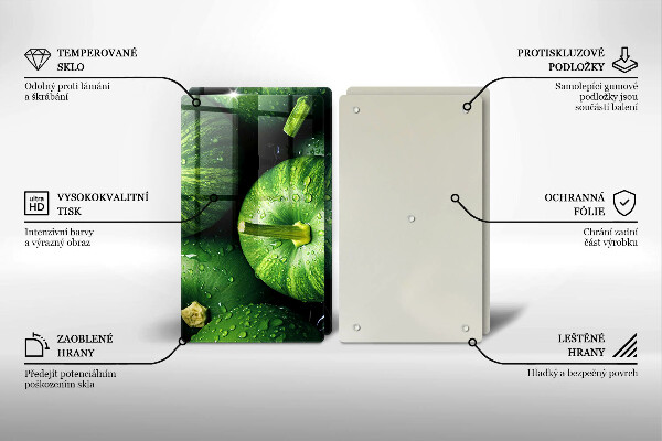 Skleněná deska za sporák Zelené dýně