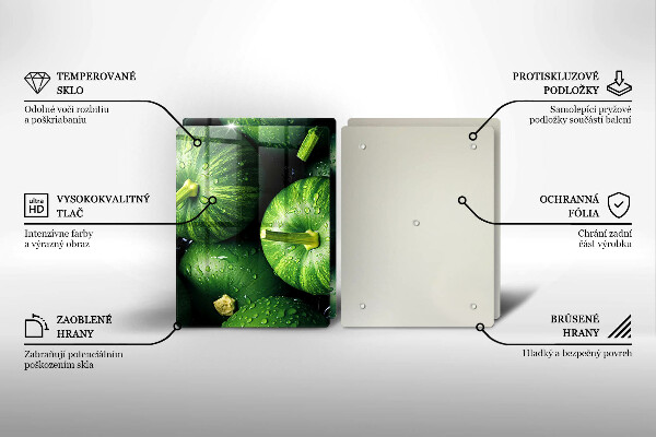 Skleněná deska za sporák Zelené dýně