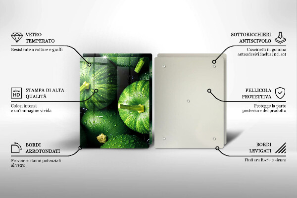 Skleněná deska za sporák Zelené dýně