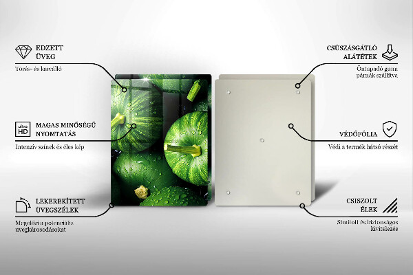 Skleněná deska za sporák Zelené dýně