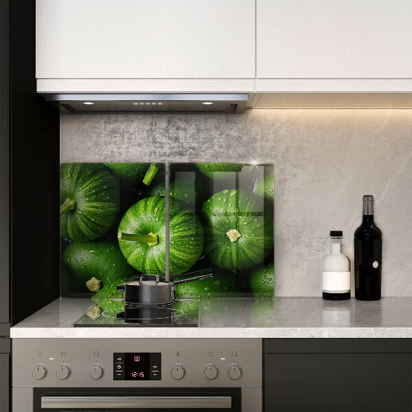 Skleněná deska za sporák Zelené dýně