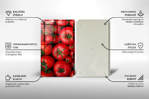 Skleněná deska za sporák Rajčata