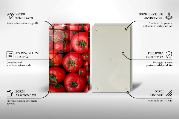 Skleněná deska za sporák Rajčata