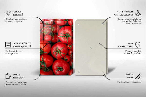 Skleněná deska za sporák Rajčata