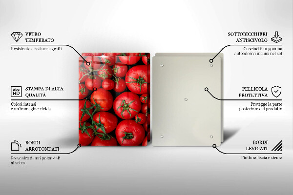 Skleněná deska za sporák Rajčata