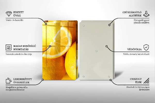 Skleněná deska za sporák Šťavnaté citrony