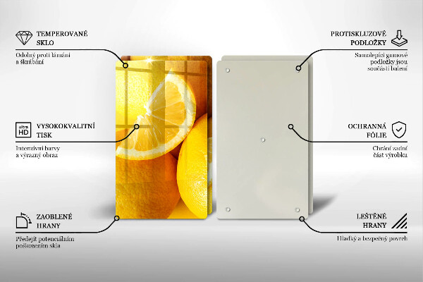Skleněná deska za sporák Šťavnaté citrony