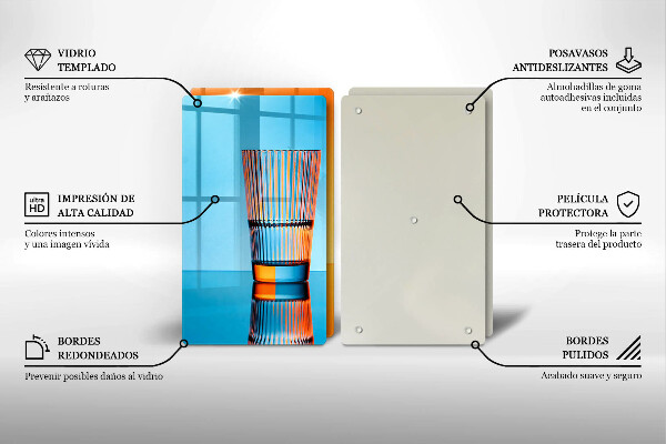 Skleněná deska za sporák Dvě sklenice vody