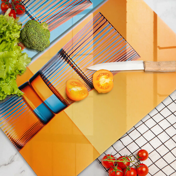 Skleněná deska za sporák Dvě sklenice vody