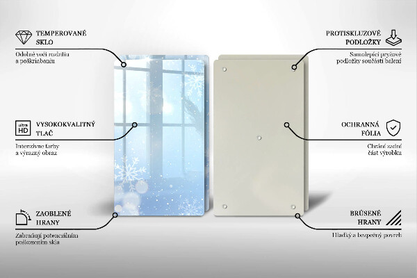 Skleněná deska za sporák Zimní textura