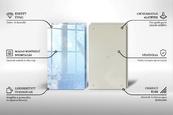 Skleněná deska za sporák Zimní textura