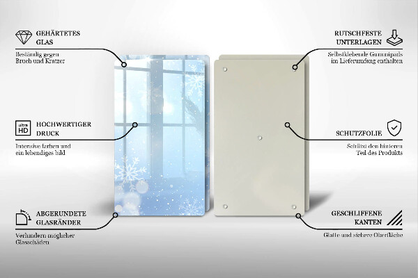 Skleněná deska za sporák Zimní textura