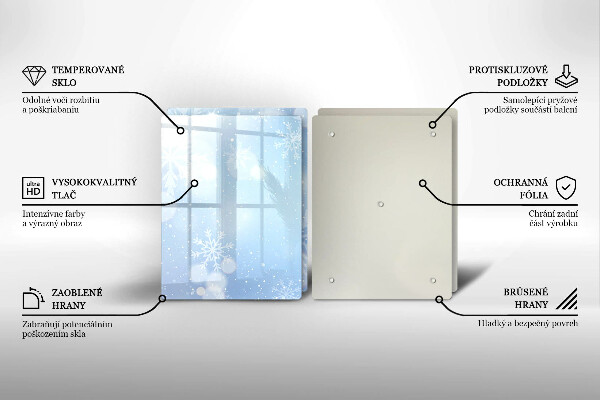 Skleněná deska za sporák Zimní textura