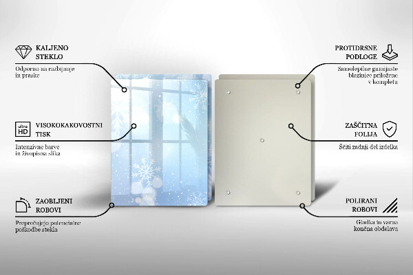 Skleněná deska za sporák Zimní textura