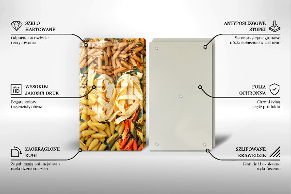 Skleněná deska za sporák Různé druhy těstovin