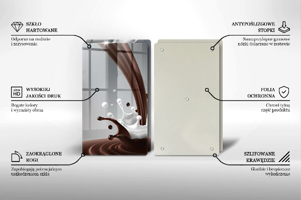 Skleněná deska za sporák Mléko a čokoláda