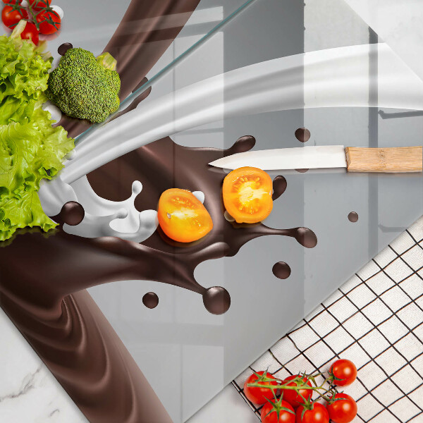 Skleněná deska za sporák Mléko a čokoláda