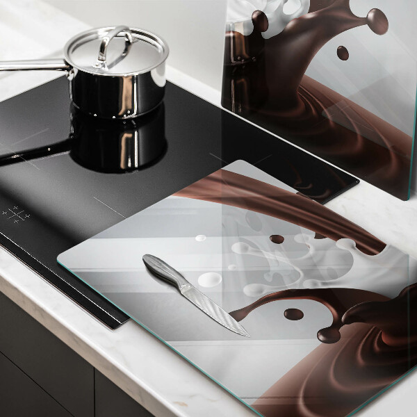Skleněná deska za sporák Mléko a čokoláda