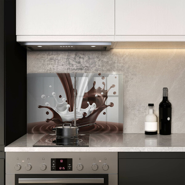 Skleněná deska za sporák Mléko a čokoláda