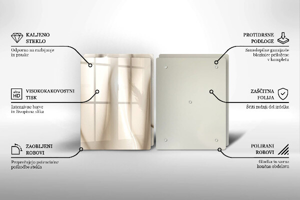 Skleněná deska za sporák Smetanová zmrzlina