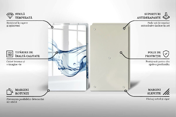 Skleněná deska za sporák Křišťálová voda