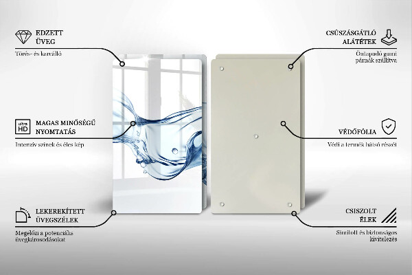 Skleněná deska za sporák Křišťálová voda