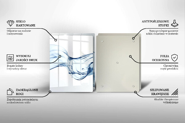 Skleněná deska za sporák Křišťálová voda