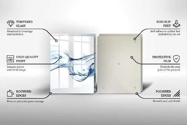 Skleněná deska za sporák Křišťálová voda