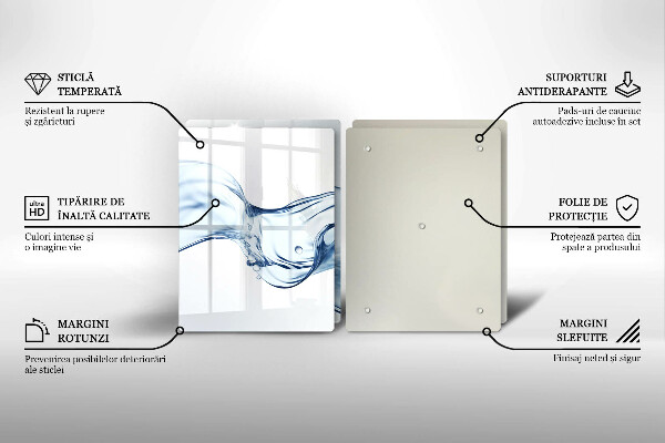 Skleněná deska za sporák Křišťálová voda