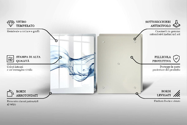 Skleněná deska za sporák Křišťálová voda